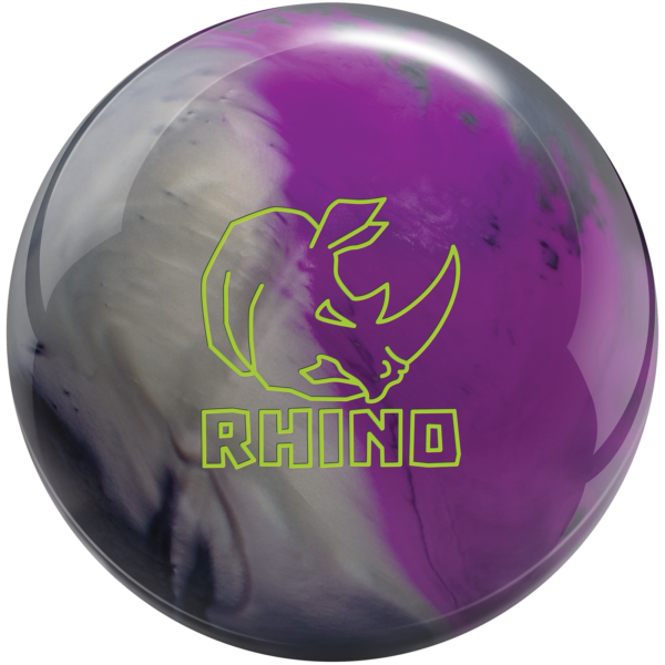 Rhino Charcoal Silver Violet bowling ball