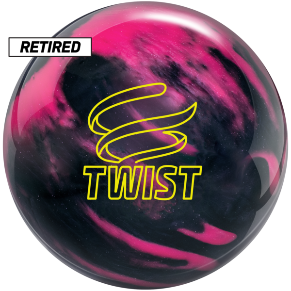 Retired Twist Pink Black bowling ball.