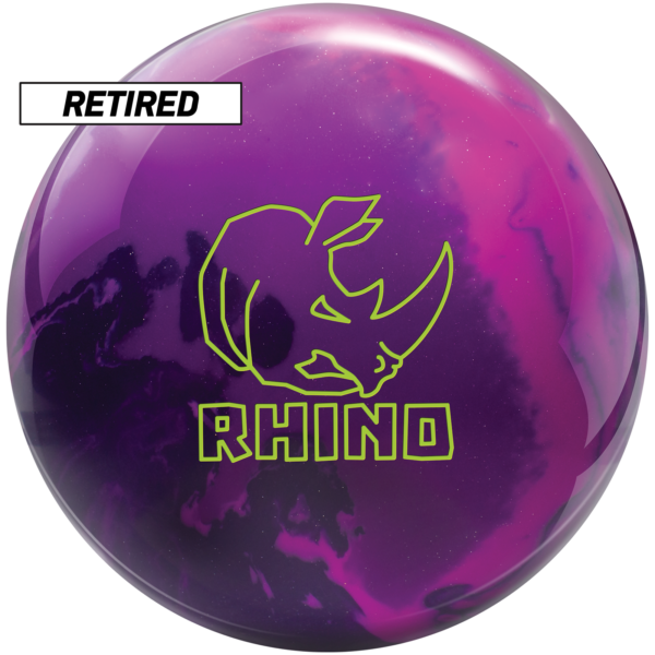 Retired rhino magenta purple navy bowling ball