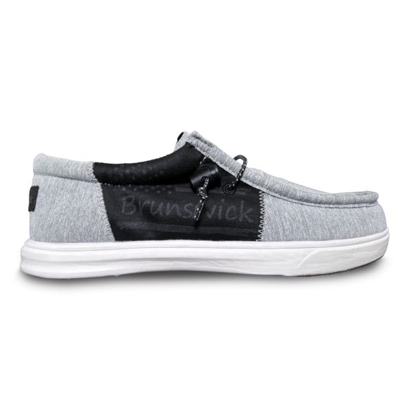 The black and light grey Hero right shoe side view with the toe pointing right.