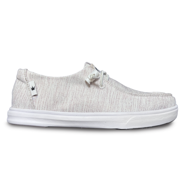 The sand colored Coast right shoe side view with the toe pointing right.