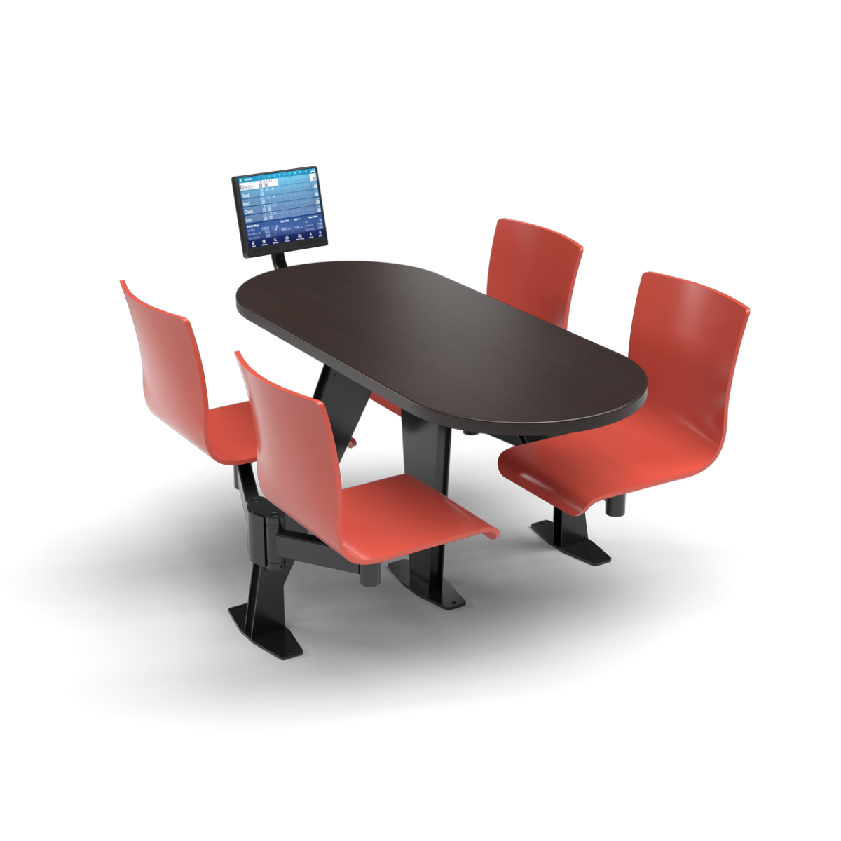 Oval Table with Bent Plywood Seats | Brunswick Bowling