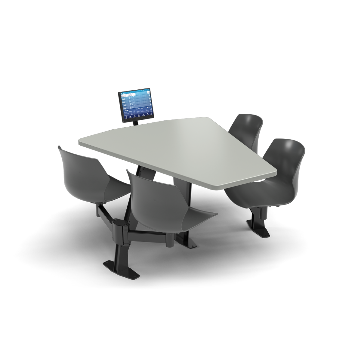 Shield Table with Plastic Bucket Seats | Brunswick Bowling