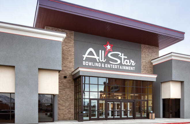 Exterior image of the entrance to All Star Lanes