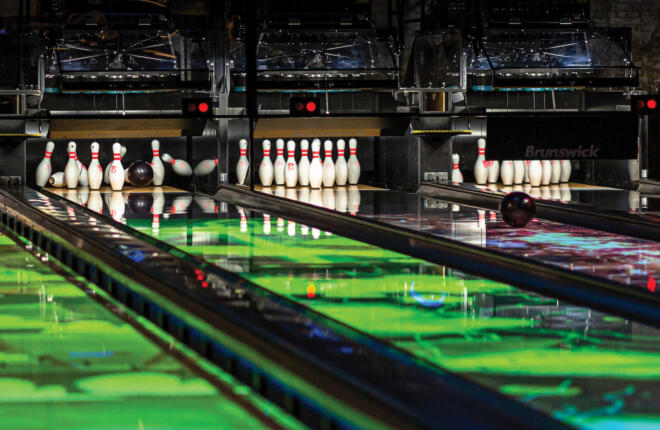 Spark interactive bowling shown on the lanes
