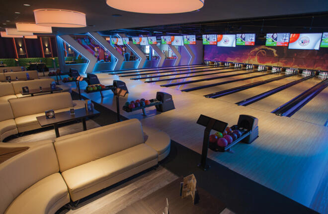 Center Stage Furniture at the lanes, ball returns and sync scoring