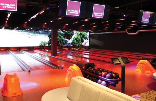 View of lanes, masking units and seating