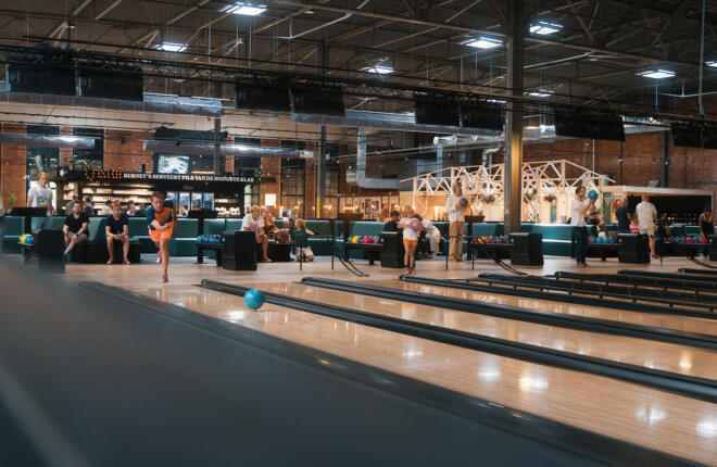 Customers bowling