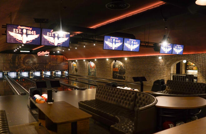 Lanes and seating area