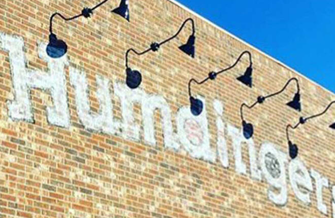 Humdingers logo painted on a brick wall