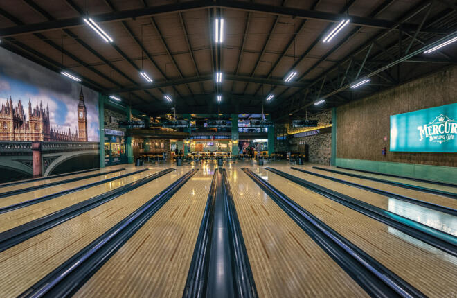 View looking at the bowlers area from uplane