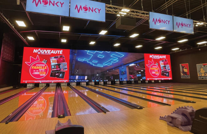 bowling lanes and screens