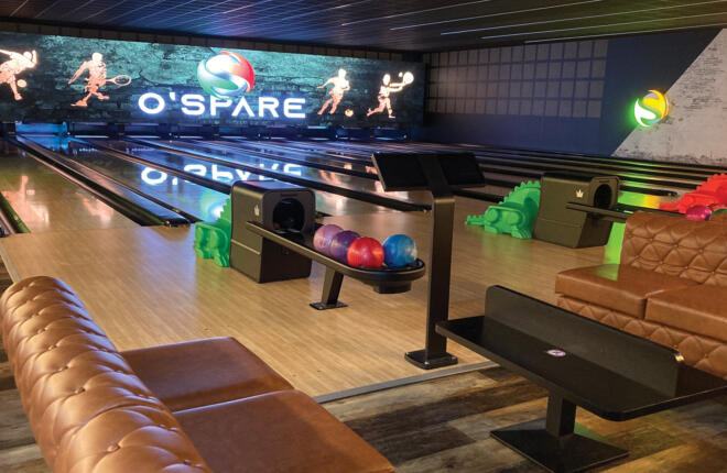 seating and bowling lanes