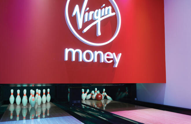 Image of bowling pins at Virgin Money