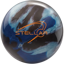 Stellar bowling ball in royal blue, ice white, and black
