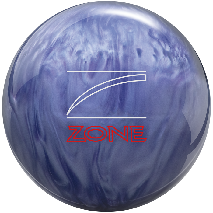A purple and ice colored bowling ball with the Danger Zone logo in white and red centered prominently.