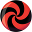 Spiral Red Black Viz-A-Ball