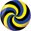 Spiral Yellow Blue Black Viz-A-Ball