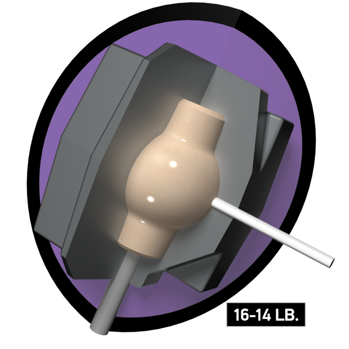 The Combat Hybrid core for sixteen to fourteen pound bowling balls.