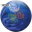 A black, blue, navy, and purple colored bowling ball with the Hypnotize logo colored neon yellow and orange centered prominently.