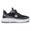 The black and grey colored Strike Zone right shoe side view with the toe pointing right.