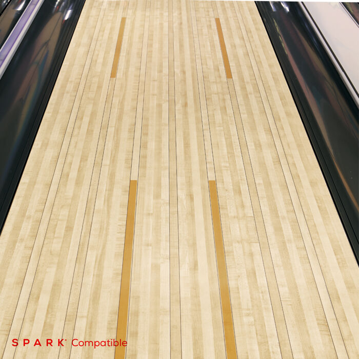 Brunswick Pro Lane bowling lane surface with arrow markers - Spark compatible professional bowling equipment