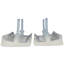 Top-down angled view of TPU scissor dampers showing the long mounting tabs and contoured channel design.