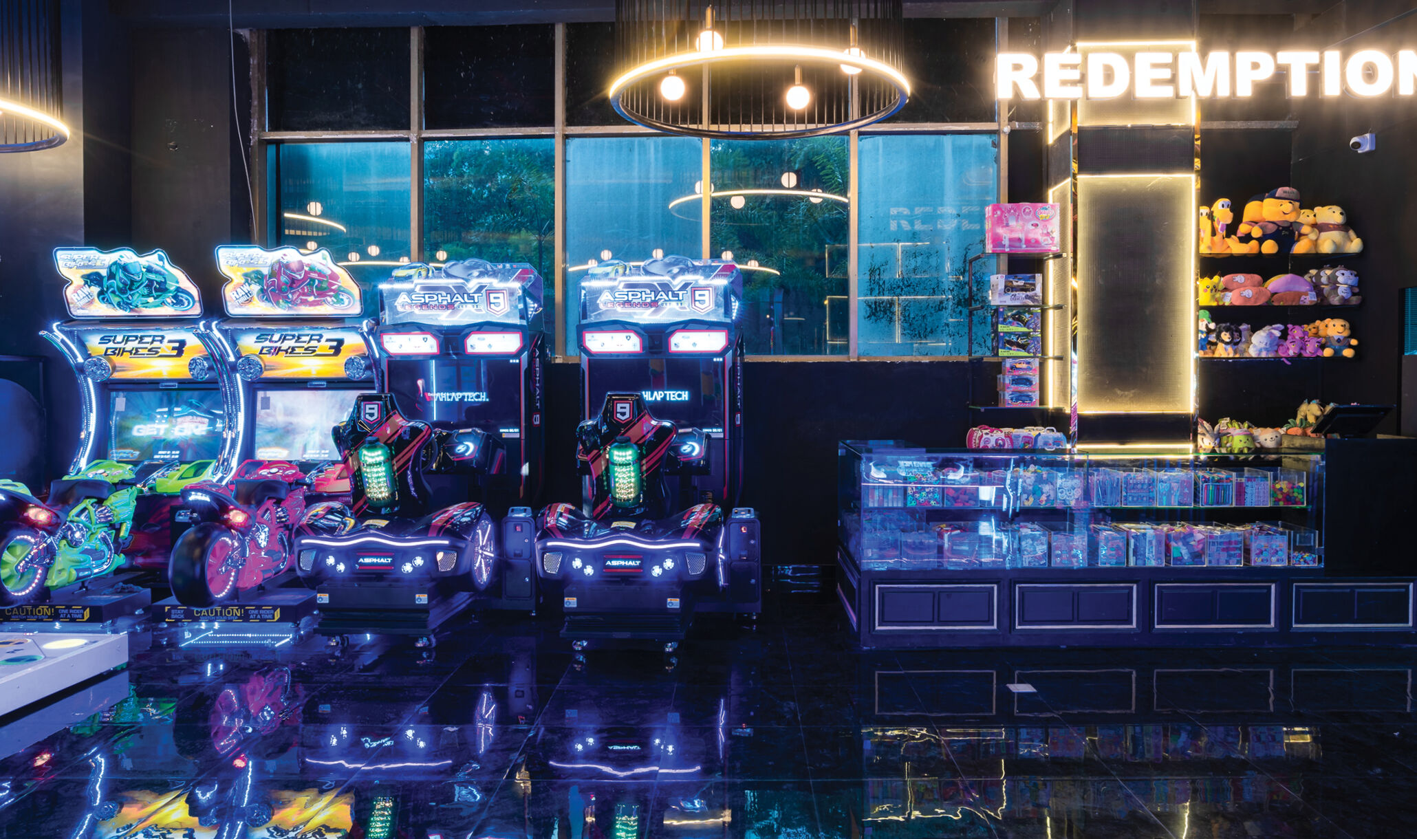 Arcade and prize redemption area