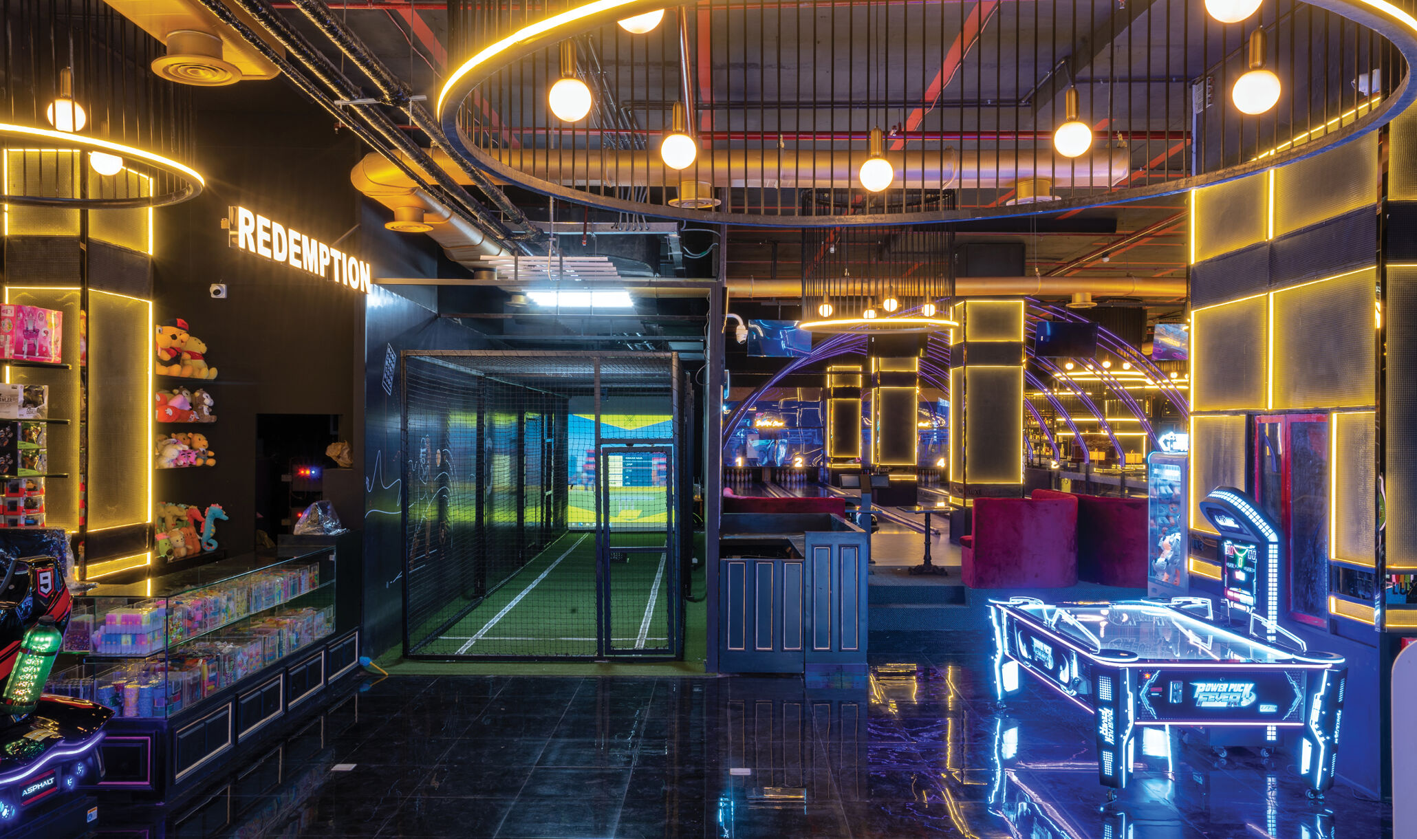 Arcade area with light up games